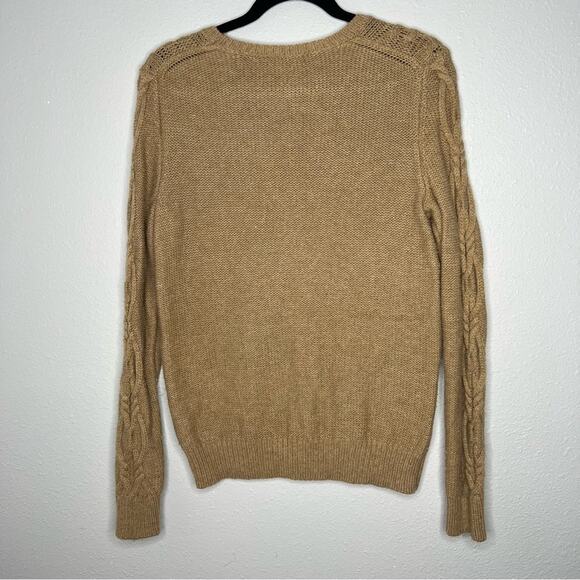 Gap Cable Knit Camel Tan Crewneck Sweater Women's size M - Picture 2 of 4